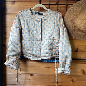 zara crop quilt jacket